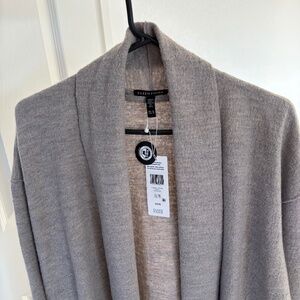 Eileen Fisher long trench jacket, brand new, tags on, 100% wool, flowy style